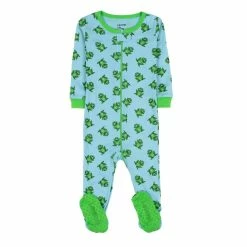Baby Unisex (6-24M) Leveret Frog Print Footie Pajamas