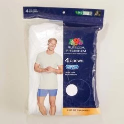 Underwear Mens Fruit Of The Loom 4pk. Crew Neck T-Shirts