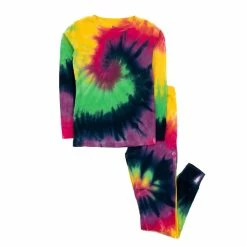 Pajamas Toddler Girl Leveret Swirl Tie-Dye Pajama Set
