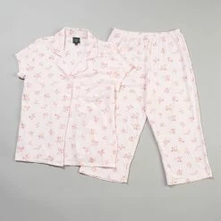Pajamas Womens Laura Ashley® 2pc. Floral Short Sleeve Capri Pajama Set
