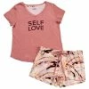 Pajamas Womens Danskin Self Love Screen Tee & Paperbag Shorts Pajama Set -Nautica Sales Store 618f22c3 c7d4 43e5 a264 fbb9c21fc658