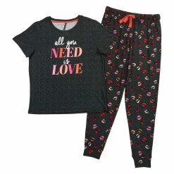 Pajamas Womens Jaclyn All You Need Is Love Jogger Pajama Set