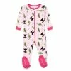 Baby Girl (NB-24M) Leveret Pink Dinosaur Print Footie Pajamas
