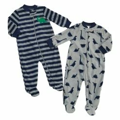 Pajamas Baby Boy (NB-9M) Bon Bébé 2pk. Dino Microfleece Sleepers