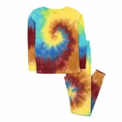 Pajamas Toddler Boy Leveret Swirl Tie-Dye Pajama Set