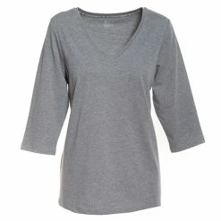 Pajamas Womens HUE® Solid 3/4 Sleeve V-Neck Pajama Tee