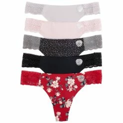 Underwear Womens Vince Camuto 5pk. Thong Panties With Lace VCO83305B
