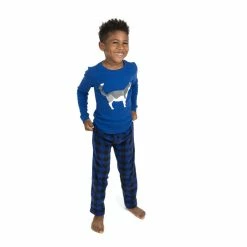 Pajamas Toddler Boy Leveret Husky Print Top And Pants Pajama Set