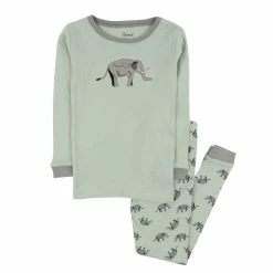 Pajamas Baby Unisex (12-24M) Leveret Cotton Elephant Pajama Set