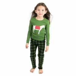 Pajamas Kids Leveret Horse Plaid Fleece Pajama Set