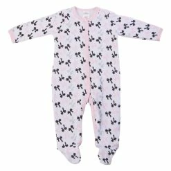 Pajamas Baby Girl (3-9M) Little Beginnings Bow Quilted Sleeper