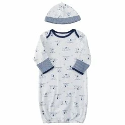 Pajamas Baby Boy (NB-3M) Little Me Puppy Toile Gown With Hat