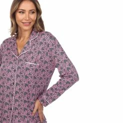 Pajamas Womens White Mark Long Sleeve Heart Print Pajama Set -Nautica Sales Store 7c52389d bf20 4cdf a237 c9239cdd1f33