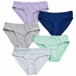 Girls (7-16) René Rofé Julianna 5pk. Stripe Bikini Underwear