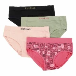 Girls (7-16) Bebe 4pk. Logo Hipster Underwear