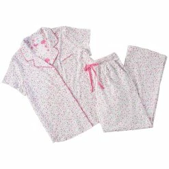Pajamas Womens Karen Neuburger Ditsy Rose Notch Collar Pajama Set