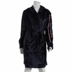 Pajamas Womens Tommy Hilfiger Long Sleeve Stripe Plush Robe