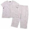 Pajamas Plus Size Aria Printed Button Front White/Ditsy Capri Pajama Set -Nautica Sales Store 827b5e5b afbb 4714 a710 7bd0f7a79f41