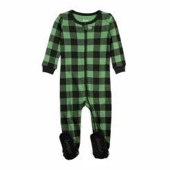 Baby Unisex (NB-24M) Leveret Plaid Footie Pajamas