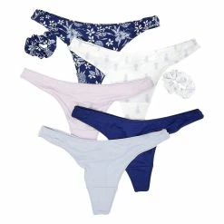 Underwear Womens René Rofé 5pk. Thong Panties With Scrunchie