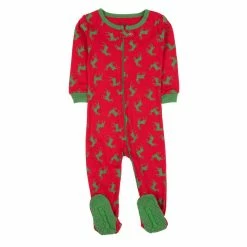 Toddler Unisex Leveret Reindeer Print Footie Pajamas