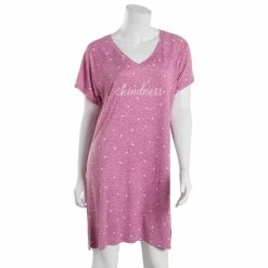 Pajamas Womens Laura Ashley® Short Sleeve V-Neck Peached Nightshirt