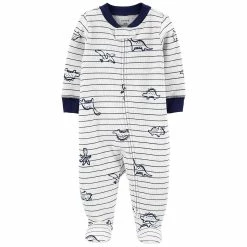 Pajamas Baby Boy (NB-9M) Carter’s® Dino Striped Ribbed Sleeper