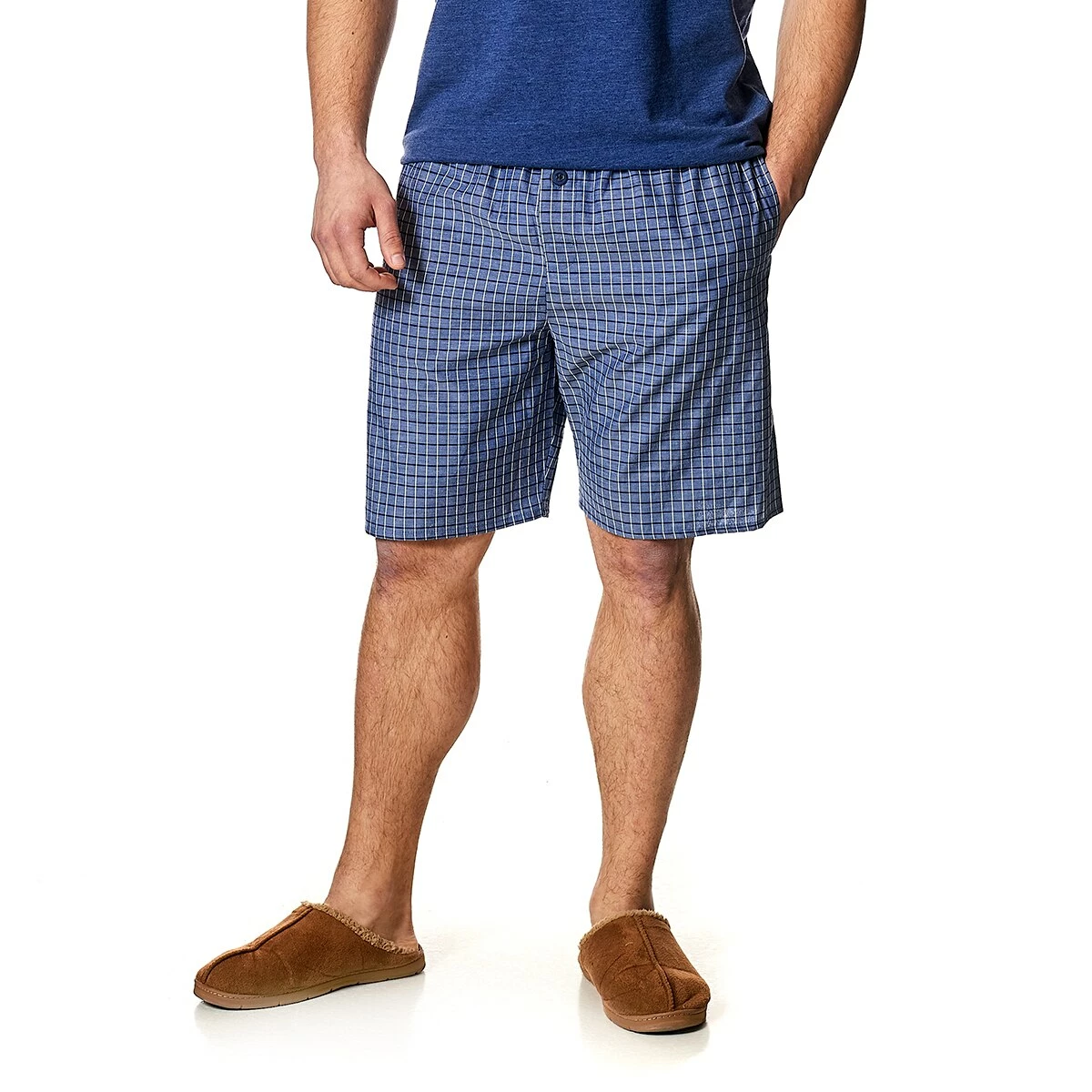 Pajamas Mens Architect® Plaid Woven Pajama Shorts - Blue 4 Pajamas Mens Architect® Plaid Woven Pajama Shorts - Blue - Image 2
