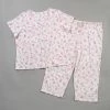 Pajamas Plus Size Aria Short Sleeve Button Front Capri Pajama Set - Roses -Nautica Sales Store a04ef599 2bd9 4b46 8a55 10ff10ff5bfb