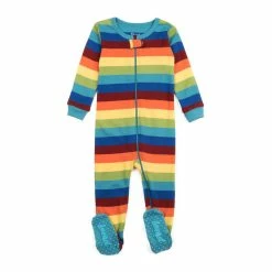 Toddler Unisex Leveret Colorful Print Footie Pajamas