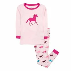Pajamas Toddler Girl Leveret Pink Horse Pajama Set