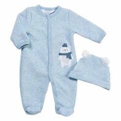 Pajamas Baby Boy (NB-9M) René Rofé 2pc. Bear Sleeper With Hat Set