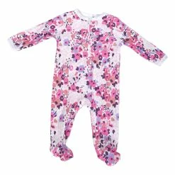 Pajamas Baby Girl (NB-9M) Emporio Baby Floral Footie Sleeper - Pink