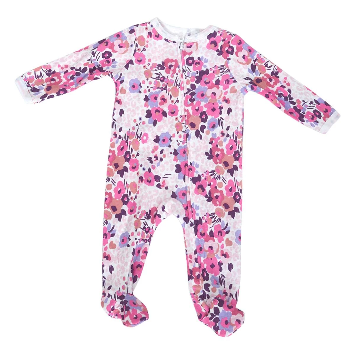 Pajamas Baby Girl (NB-9M) Emporio Baby Floral Footie Sleeper - Pink 3 Pajamas Baby Girl (NB-9M) Emporio Baby Floral Footie Sleeper - Pink