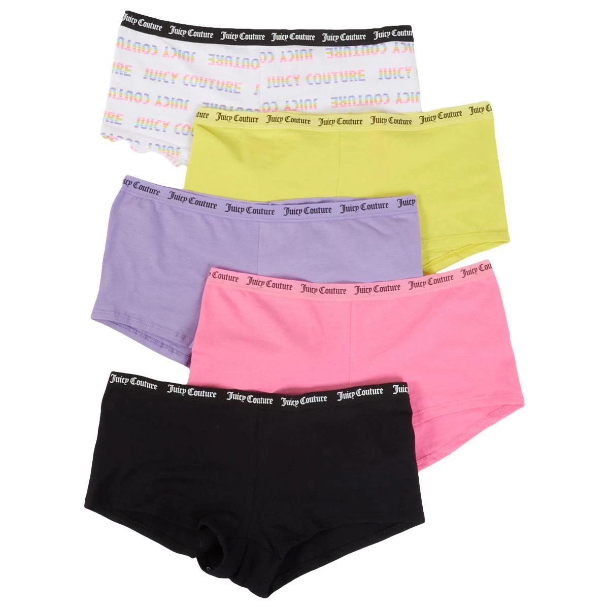 Underwear Juniors Juicy Couture 5pk. Cotton Spandex Boyshorts JC7530-5PKDG 3 Underwear Juniors Juicy Couture 5pk. Cotton Spandex Boyshorts JC7530-5PKDG