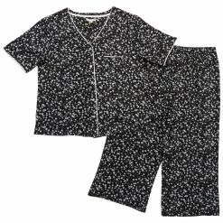 Pajamas Womens Anne Klein Short Sleeve Brushed Ditsy Pajama Set