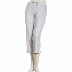 Pajamas Womens Jessica Simpson Pin Dot Brushed Capri Pajama Pants