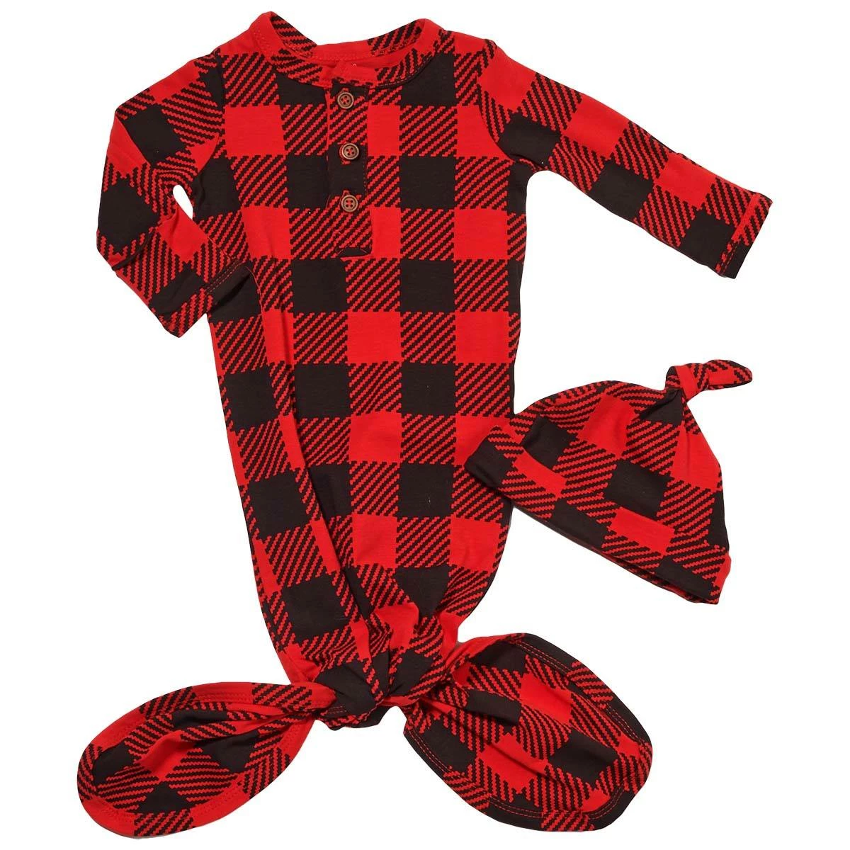 Pajamas Baby Boy (NB) Baby Essentials Buffalo Check Sleep Sack & Hat Set 3 Pajamas Baby Boy (NB) Baby Essentials Buffalo Check Sleep Sack & Hat Set