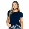 Pajamas Womens René Rofé Short Sleeve Relaxed High Low Tee - Navy -Nautica Sales Store bb33b3ec b8f6 4ab9 9dfa 7e69a8bc2f32