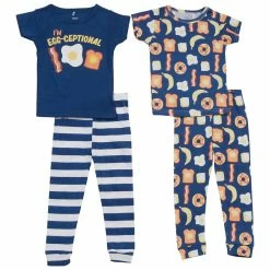 Pajamas Toddler Boy Cutie Pie 4pc. Breakfast Short Sleeve Pajama Set
