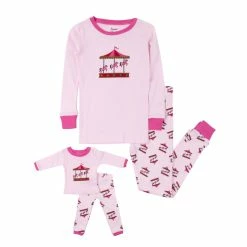 Toddler Girl Leveret Girl And Doll Carousel Print Pajamas
