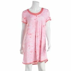 Pajamas Womens René Rofé Simply Me Abstract Short Sleeve Nightshirt
