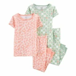 Pajamas Baby Girl (12-24M) Carter’s® 4pc. Floral Print Cotton Pajama Set