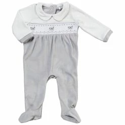 Pajamas Baby Boy (NB-9M) Rock A Bye Baby Sheep Velour Smocked Sleeper