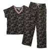 Pajamas Plus Size Anne Klein Short Sleeve Brushed Animal Pajama Set