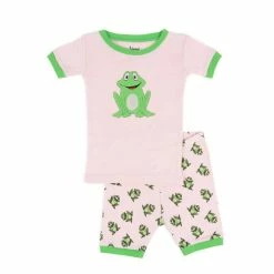 Pajamas Toddler Unisex Leveret Frog Print Cotton Short Pajama Set