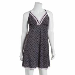 Pajamas Womens René Rofé Geo Print Lace Trim Chemise