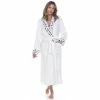 Pajamas Womens White Mark Leopard Collar Cozy Lounge Robe -Nautica Sales Store d2ad1062 5b51 4642 a82f cc1359697eec