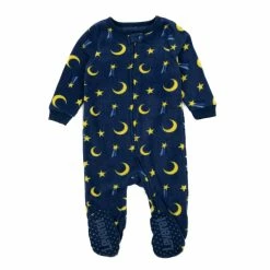 Baby Unisex (3-24M) Leveret Moon Footie Fleece Pajamas