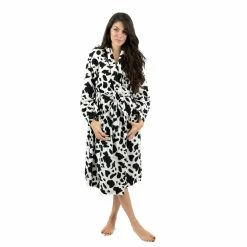 Pajamas Womens Leveret Cow Fleece Robe